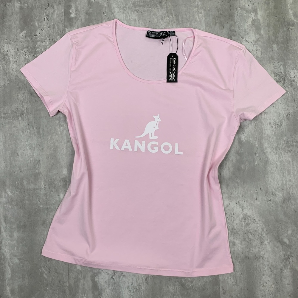 Kangol Top Womens Medium Pink  Casual Kangaroo Short Sleeve Graphic Shirt NWT